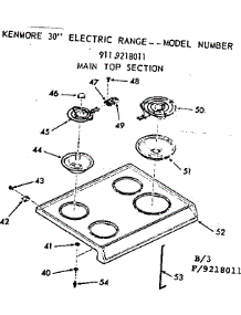 Main Top Section parts for Kenmore Range 911.9218011 (9119218011, 911 9218011) from AppliancePartsPros.com