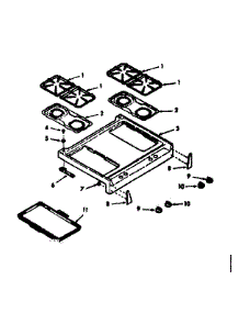 Main Top Section parts for Kenmore Range 103.7717210 (1037717210, 103 7717210) from AppliancePartsPros.com