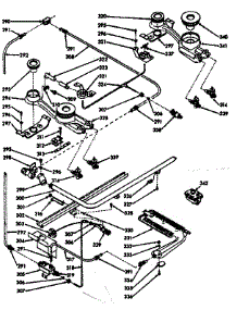Lower Burner Section parts for Kenmore Range 103.7717210 (1037717210, 103 7717210) from AppliancePartsPros.com