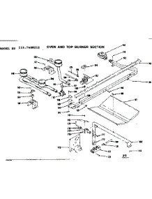 Oven And Top Burner Section parts for Kenmore Range 119.7408211 (1197408211, 119 7408211) from AppliancePartsPros.com