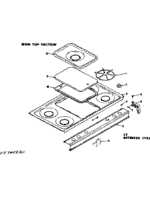Main Top Section parts for Kenmore Range 119.7408211 (1197408211, 119 7408211) from AppliancePartsPros.com