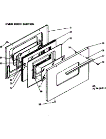 Oven Door Section parts for Kenmore Range 119.7408211 (1197408211, 119 7408211) from AppliancePartsPros.com