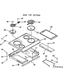Main Top Section parts for Kenmore Range 103.9347810 (1039347810, 103 9347810) from AppliancePartsPros.com