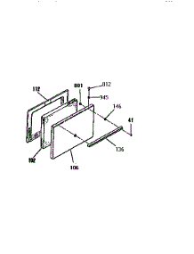 Oven Door Section parts for Kenmore Range 911.6108912 (9116108912, 911 6108912) from AppliancePartsPros.com