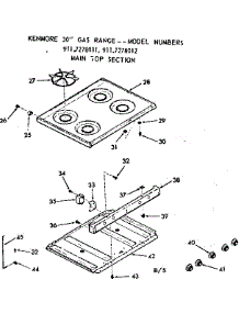 Main Top Section parts for Kenmore Range 911.7278011 (9117278011, 911 7278011) from AppliancePartsPros.com