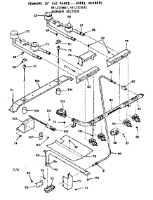 Burner Section parts for Kenmore Range 911.7278011 (9117278011, 911 7278011) from AppliancePartsPros.com
