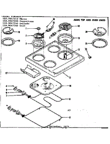 Main Top And Oven Units parts for Kenmore Range 119.9067210 (1199067210, 119 9067210) from AppliancePartsPros.com