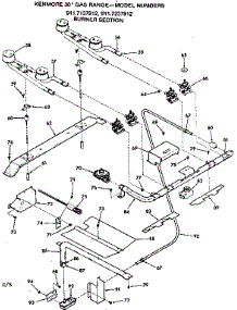 Burner Section parts for Kenmore Range 911.7237912 (9117237912, 911 7237912) from AppliancePartsPros.com
