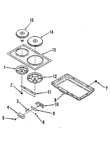 Electric Hob Element Module Kit 4998530 / 4998630 parts for Kenmore Range 911.4688813 (9114688813, 911 4688813) from AppliancePartsPros.com