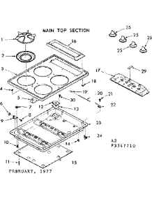 Main Top Section parts for Kenmore Range 103.3347710 (1033347710, 103 3347710) from AppliancePartsPros.com