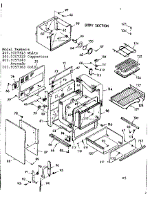 Body Section parts for Kenmore Range 103.9357343 (1039357343, 103 9357343) from AppliancePartsPros.com