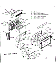 Oven Door Section parts for Kenmore Range 103.9357343 (1039357343, 103 9357343) from AppliancePartsPros.com