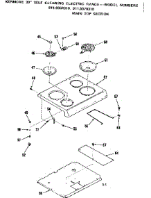Main Top Section parts for Kenmore Range 911.9368310 (9119368310, 911 9368310) from AppliancePartsPros.com