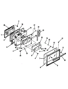 Oven Door Section parts for Kenmore Range 911.7358710 (9117358710, 911 7358710) from AppliancePartsPros.com