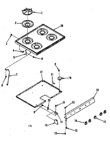 Main Top Section parts for Kenmore Range 911.7358710 (9117358710, 911 7358710) from AppliancePartsPros.com