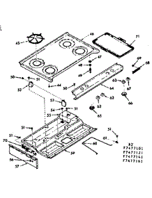 Main Top Section parts for Kenmore Range 103.7477161 (1037477161, 103 7477161) from AppliancePartsPros.com