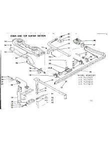 Oven And Top Burner Section parts for Kenmore Range 119.7417610 (1197417610, 119 7417610) from AppliancePartsPros.com