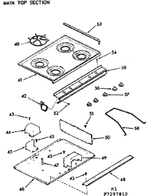 Main Top Section parts for Kenmore Range 103.7297811 (1037297811, 103 7297811) from AppliancePartsPros.com