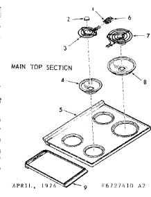 Main Top Section parts for Kenmore Range 103.6727411 (1036727411, 103 6727411) from AppliancePartsPros.com