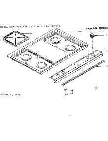 Main Top Section parts for Kenmore Range 119.7137710 (1197137710, 119 7137710) from AppliancePartsPros.com