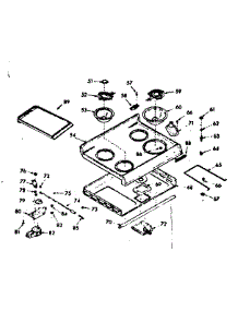 Main Top Section parts for Kenmore Range 103.9337221 (1039337221, 103 9337221) from AppliancePartsPros.com