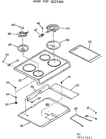 Main Top Section parts for Kenmore Range 911.9347811 (9119347811, 911 9347811) from AppliancePartsPros.com