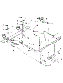 Top Burner Section parts for Kenmore Range 911.7898710 (9117898710, 911 7898710) from AppliancePartsPros.com