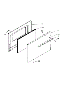 Oven Door parts for Kenmore Range 119.7028710 (1197028710, 119 7028710) from AppliancePartsPros.com