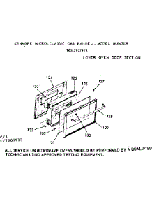 Lower Oven Door Section parts for Kenmore Range 103.7907913 (1037907913, 103 7907913) from AppliancePartsPros.com