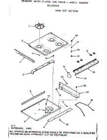 Main Top Section parts for Kenmore Range 103.7907913 (1037907913, 103 7907913) from AppliancePartsPros.com