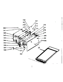 Oven Door Section parts for Kenmore Range 103.9857040 (1039857040, 103 9857040) from AppliancePartsPros.com