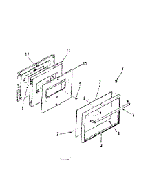 Oven Door Section parts for Kenmore Range 911.3628710 (9113628710, 911 3628710) from AppliancePartsPros.com
