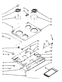Main Top Section parts for Kenmore Range 103.9767021 (1039767021, 103 9767021) from AppliancePartsPros.com