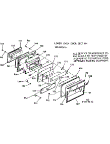 Lower Oven Door Section parts for Kenmore Range 103.9897616 (1039897616, 103 9897616) from AppliancePartsPros.com