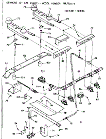 Burner Section parts for Kenmore Range 911.7128010 (9117128010, 911 7128010) from AppliancePartsPros.com
