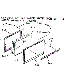 Oven Door Section parts for Kenmore Range 911.7128010 (9117128010, 911 7128010) from AppliancePartsPros.com
