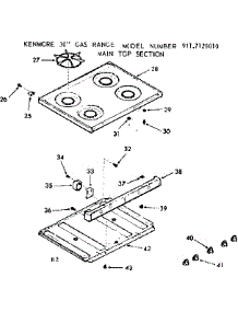 Main Top Section parts for Kenmore Range 911.7128010 (9117128010, 911 7128010) from AppliancePartsPros.com