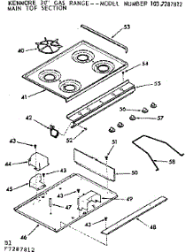 Main Top Section parts for Kenmore Range 103.7287812 (1037287812, 103 7287812) from AppliancePartsPros.com