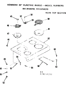 Main Top Section parts for Kenmore Range 911.9258210 (9119258210, 911 9258210) from AppliancePartsPros.com
