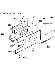Oven Door Section parts for Kenmore Range 911.9147910 (9119147910, 911 9147910) from AppliancePartsPros.com