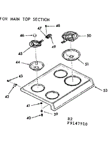 Main Top Section parts for Kenmore Range 911.9147910 (9119147910, 911 9147910) from AppliancePartsPros.com
