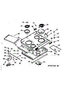 Main Top Section parts for Kenmore Range 103.9357220 (1039357220, 103 9357220) from AppliancePartsPros.com