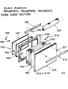 Oven Door Section parts for Kenmore Range 103.9327611 (1039327611, 103 9327611) from AppliancePartsPros.com