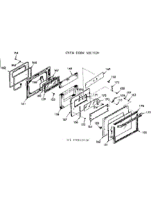 Oven Door Section parts for Kenmore Range 103.9867610 (1039867610, 103 9867610) from AppliancePartsPros.com