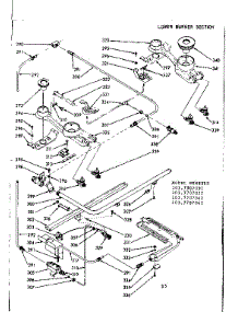 Lower Burner Section parts for Kenmore Range 103.7707002 (1037707002, 103 7707002) from AppliancePartsPros.com