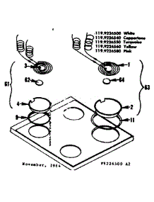 Main Top Section parts for Kenmore Range 119.9226540 (1199226540, 119 9226540) from AppliancePartsPros.com