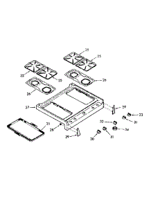 Main Top Section parts for Kenmore Range 103.7407160 (1037407160, 103 7407160) from AppliancePartsPros.com