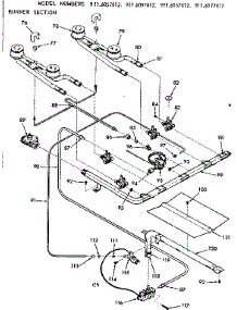 Burner Section parts for Kenmore Range 911.6157812 (9116157812, 911 6157812) from AppliancePartsPros.com