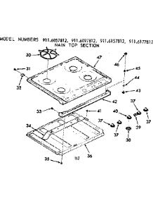 Main Top Section parts for Kenmore Range 911.6157812 (9116157812, 911 6157812) from AppliancePartsPros.com