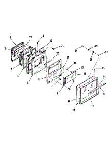 Upper Oven Door Section parts for Kenmore Range 278.4228890 (2784228890, 278 4228890) from AppliancePartsPros.com